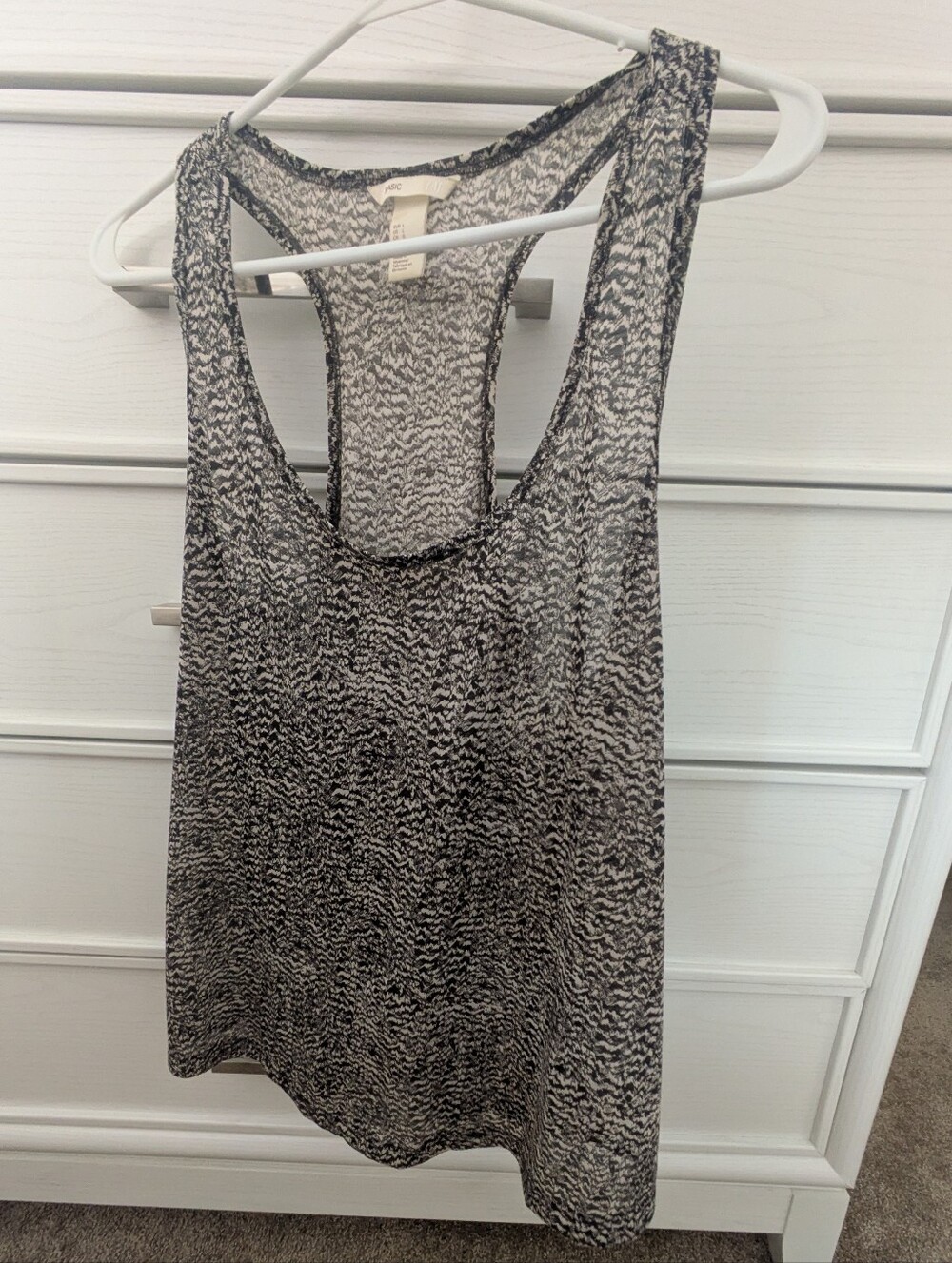 H&M Lightweight Black and White Racerback Tank Top